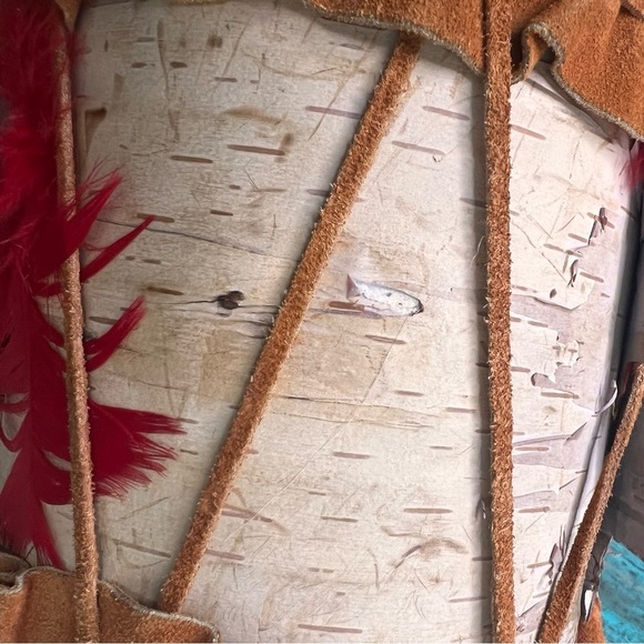 Vintage Native American Canada Leather Wood Drum - Picture 14 of 16